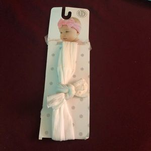 Baby bling white bow headband